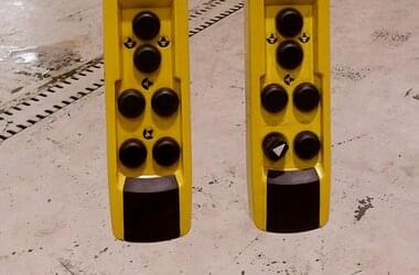 Botón de suspensión doble de la grúa puente birraíl con dos polipastos