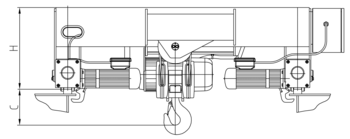 Présentation technique des treuils à câble électriques ABUS GM, caractérisés par des capacités de charge et des dimensions accrues.